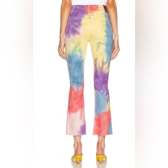 Mother The Hustler Ankle Fray Tie Dye Jeans Mystical AF Size 27 - Picture 2 of 16